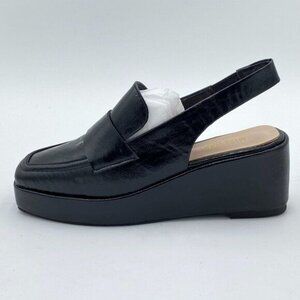 miss left Women's Wedge Heel Slingback Pumps Platform Closed Toe Mid Heel Loafer